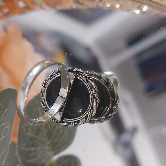 Onyx 925 Silver Ring - Size 6 - Picture 6 of 6